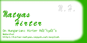 matyas hirter business card
